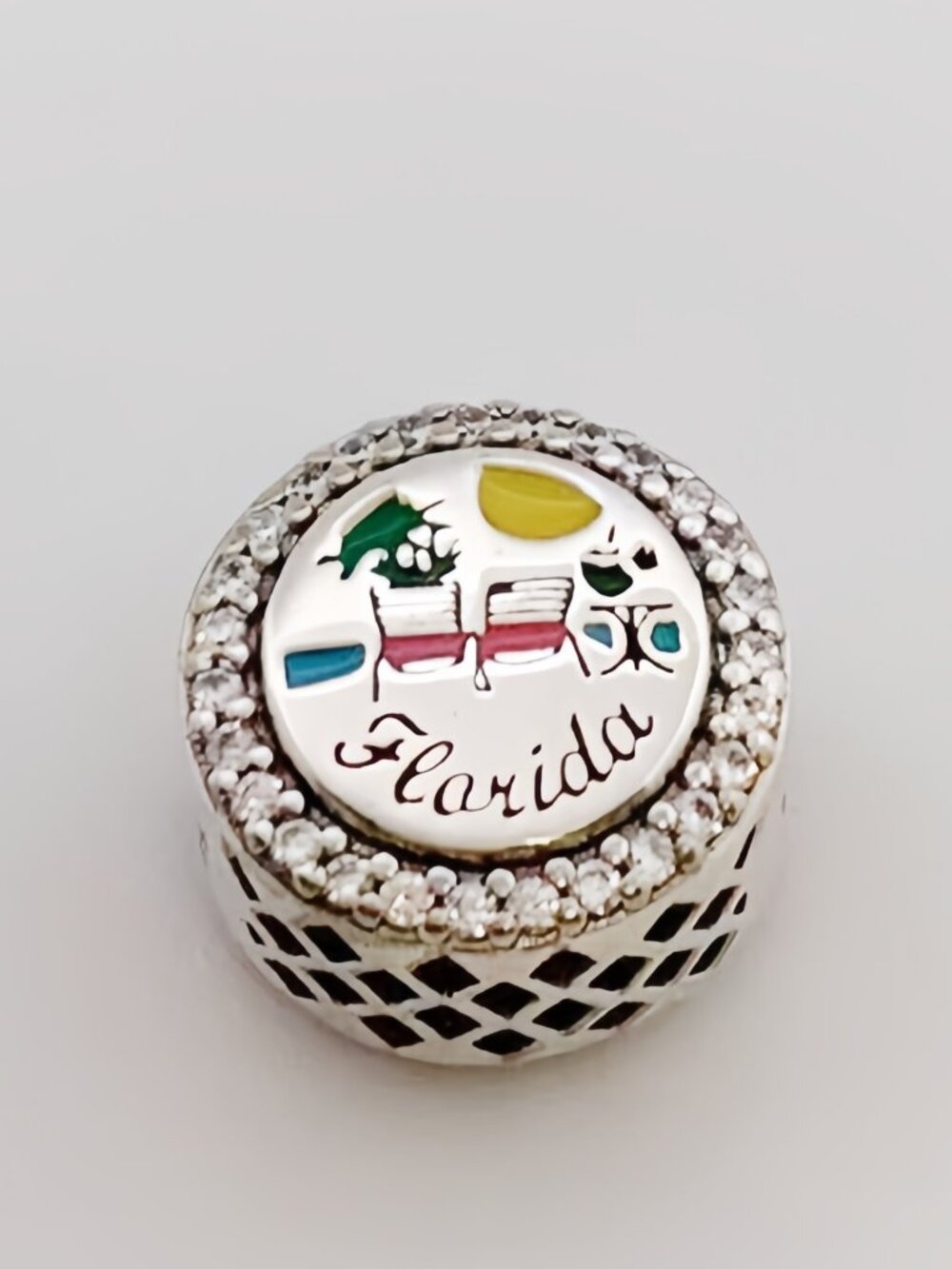 Pandora Beach Flamingo Florida Charm S925 Sterling Silver Jewelry